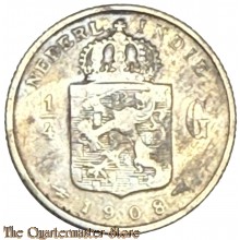 Coin - Nederlands Indië 1/4 Gulden 1908