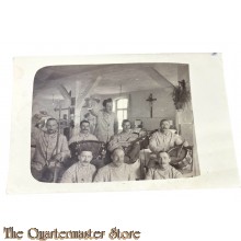 Postkarte/Studio photo 1914-18 Deutsche Militair Muzikanten im Lazarett