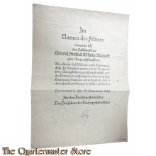 Urkunde beforderung zum Oberpostschaffner 1942 