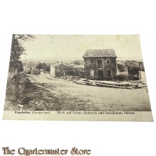 Postkarte 1916 Kranhofen (Graincourt) Blick auf Erlen (Aulnois) und feindlichen Hohen