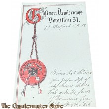 (Feld) Postkarte 1915 Gruss von Amierungs- Bataillon 31 (14. Res. Korps)