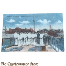 (Feld) Postkarte 1914 Gruss von der Marine. Seemannischer Unterricht. Splitsen und Knoten 
