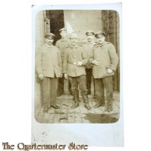 (Feld) Postkarte/Studiophoto 1916 5 Deutsche Soldaten mit Mutzen und Pickelhaube