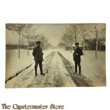 (Feld) Postkarte WK1 2 Deutsche Soldaten im Schnee 