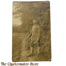 Studio  Photo 1915 Deutscher Soldat mit Spazierstock