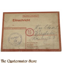 WK2 Eilnachricht Lebenszeichen 29.1.45 