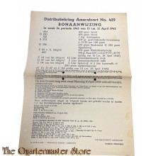 Bonaanwijzing Amersfoort Distributiekring No 429 1e week 5e periode van 15 t/m 21 april 1945 