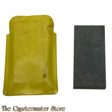US Army survival whetstone with cover
