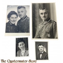 2x Postkarte/Photo 1940 Unteroffizier met decoration und 2x bilder mit familie