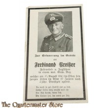 In Memoriam Karte/Death notice Mot. Gren. Regiment Rusland 