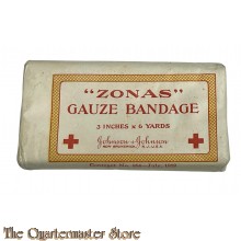US Army 1918 ZONAS Gauze Bandage 3 inch x 6 yards 