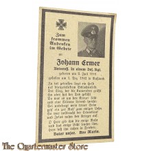 In Memoriam Karte/Death notice Infanterie Regt  (Rusland)