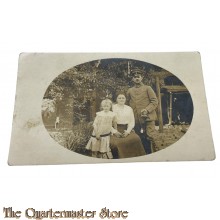 (Feld) Postkarte 1918 Deutscher Soldat mit Familie Inf Regt 77