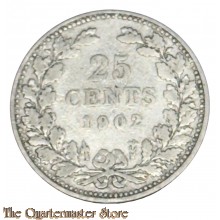 Coin - 1902 25 cent Nederland Wilhelmina 