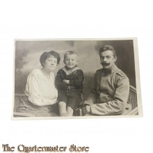 Postkarte/ Photo 1914  Deutscher Soldat mit Frau und Kind