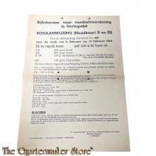 Bonaanwijzing (Noodkaart II en III) Distributiekring  Amersfoort no 429 11 t/m 17 Februari 1945