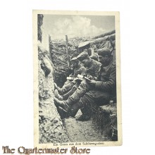 Postkarte/photo 1915 Deutsche Soldaten Ein Gruss aus dem Schutzengraben¨