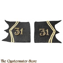 France - WW1 Collar tabs 31 Regiment Infantry  Model 1893