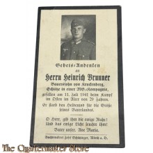 In Memoriam Karte/Death notice M.G. Kompanie (Russland)