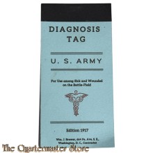 WW1 US Diagnosis Medical Tag Book for Re-enactment Army Sick Wounded Battlefield