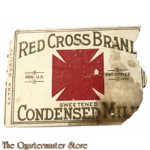 US Army WW1 Ration label Red Cross Condensed Milk 