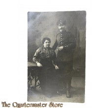 Postkarte/ Photo 1916  Deutscher Soldat mit Frau