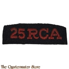 Shoulder flash 25 Royal Canadian Artillery 25 RCA