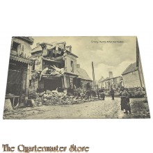 (Feld) Postkarte 1917 Grouy. Rechts Schutzbarrikaden