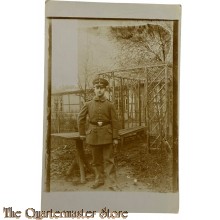 (Feld)postkarte 1914 Deutscher Soldat mit Schirmmutze
