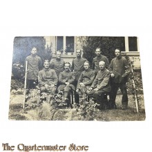 Postkarte/Studio photo 1914-18 9 x  Deutsche Soldaten teils sitzend