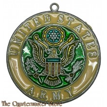 Nice brass/glass plaque/hanger United States Army (YELLOW)