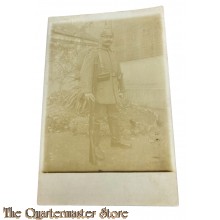 Postkarte/ Photo 1914 Deutscher Soldat mit Marsch bepakkung