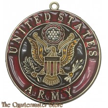 Nice brass/glass plaque/hanger United States Army (RED)