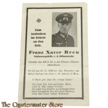 In Memoriam Karte/Death notice Inf Regt 