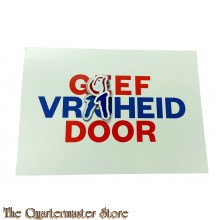Vrijheid-pin op karton 