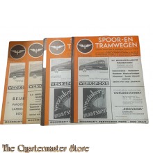 4x  Tijdschrift 1943 Spoor- en tramwegen; Tijdschrift voor het spoor- en tramwegwezen in Nederland en Indonesië