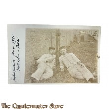 Postkarte/ Photo 1915 2 Deutsche Soldaten in Sommer kleidung