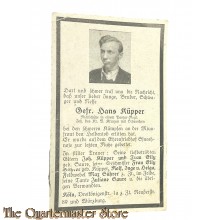 In Memoriam Karte/Death notice Richtschutze Panzer Regt Mius-Front
