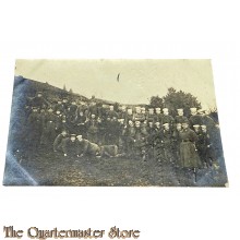 (Feld) Postkarte/Studiophoto 1917 Grosse Gruppe Deutsche Soldaten 