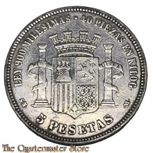 Spain - 5 Pesetas 1870 (silver) 
