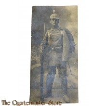 Postkarte / Studio photo 1914 Deutscher Soldat mit marschgepack 