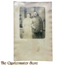 Postkarte/Photo 1914  Deutscher Soldat mit Frau 