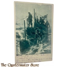 Postkarte 1914-1918 Auf den Kommandoturm eines U-Bootes