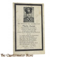 In Memoriam Karte/Death notice Gefr Art Regiment Rusland 