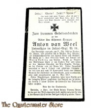 In Memoriam Karte/Death notice, 11 MaI 1917 Inf Regt 19