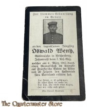 In Memoriam Karte/Death notice, Infanterist 7. Res. Reg