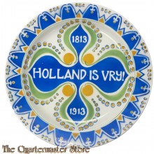 Herdenkingsbord, 100 jaar "Holland is Vrij"  koninkrijk der Nederlanden Societe Ceramique