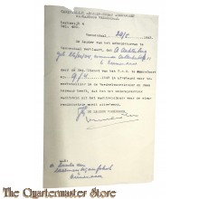 Brief voedselvoorziening betreffende afkeuring tewerkstelling 1943