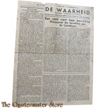 Krant, de Waarheid 5e Jrg no 27 9 mei 1945 Nooduitgave
