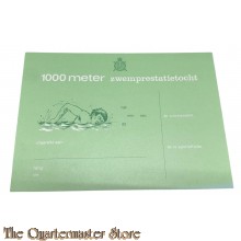 Diploma 1000 meter zwemprestatietocht